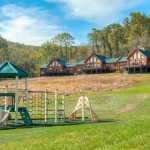 Image:  Newly installed playground at the base of some of the cabins at Boulder Crest