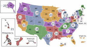 Image:  Veterans Affairs – Veterans Health Administration – Regional Map with all VISN’s