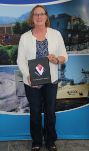 Sue Bratton receives a  well-deserved Award of Excellence  for her unwavering dedication to  VMSI and NOAA!
