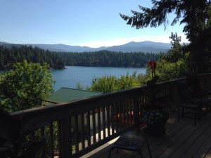 Laurie and Molly rested at the  gorgeous Lake Hayden in Idaho