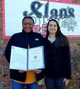 Christine Mason (L) and Emily Wilson (R) at Slap’s BBQ in Kansas City.