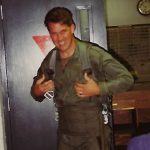 Bob Wesp, prior to boarding an F16 while serving in the U.S. Air Force.