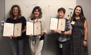 From left: Lisa McFarland, Patricia Rice, Mary Jane Coffman and VMSI PM, Emily Wilson