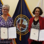 Dana Ebersole and Magdaline DeSousa  with their Awards of Excellence.