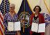 Dana Ebersole and Magdaline DeSousa with their Awards of Excellence.