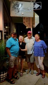 JC, MJ, Ken, and Connie enjoying dinner together in Key West.